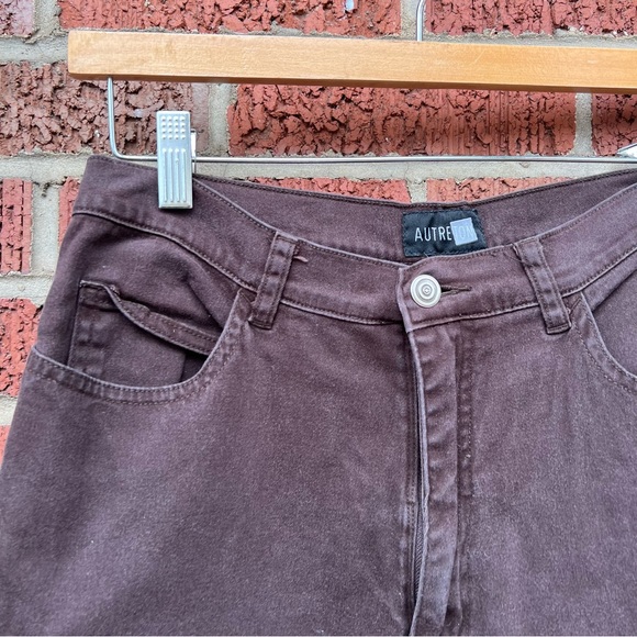 Autreton Brown High Rise Straight Leg Pants - Picture 2 of 4